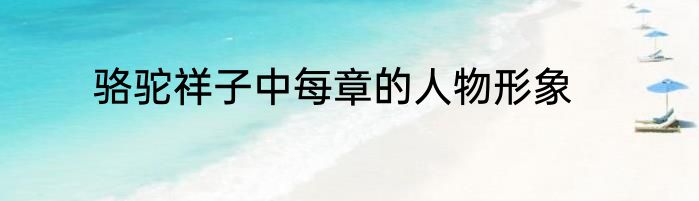 骆驼祥子中每章的人物形象