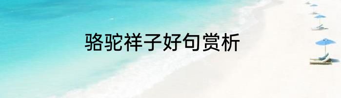 骆驼祥子好句赏析