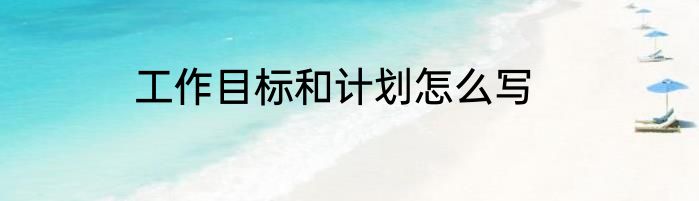 工作目标和计划怎么写
