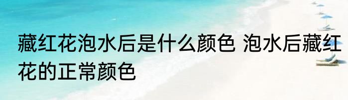 藏红花泡水后是什么颜色 泡水后藏红花的正常颜色
