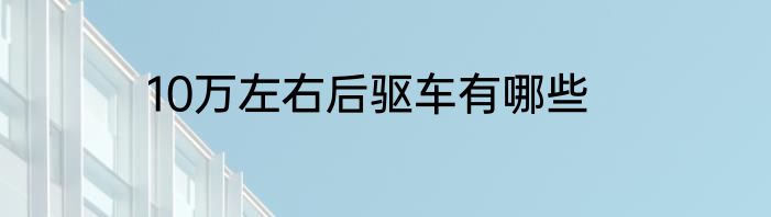 10万左右后驱车有哪些