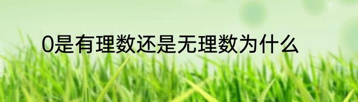 0是有理数还是无理数为什么