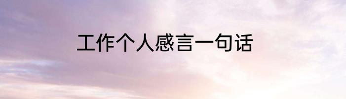 工作个人感言一句话