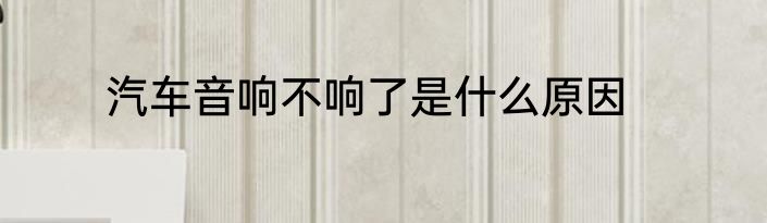 汽车音响不响了是什么原因