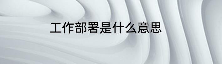 工作部署是什么意思