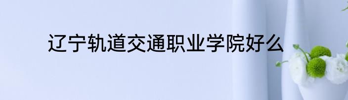 辽宁轨道交通职业学院好么