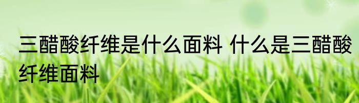 三醋酸纤维是什么面料 什么是三醋酸纤维面料