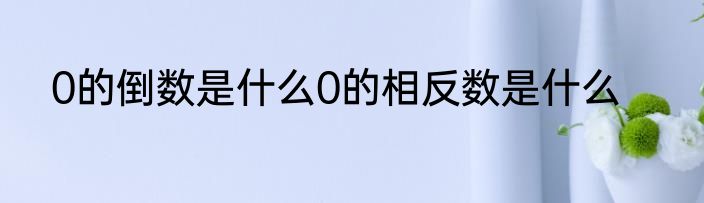 0的倒数是什么0的相反数是什么