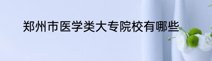 郑州市医学类大专院校有哪些