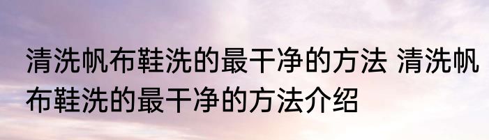 清洗帆布鞋洗的最干净的方法 清洗帆布鞋洗的最干净的方法介绍
