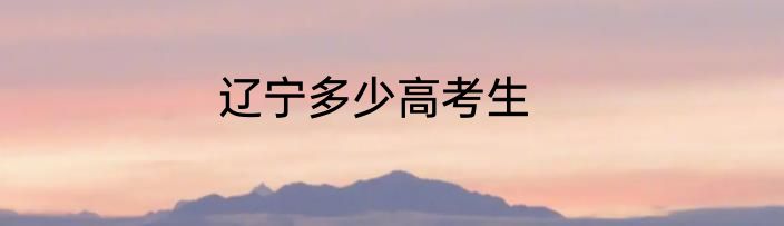 辽宁多少高考生