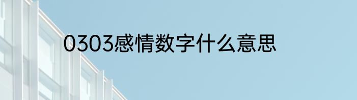 0303感情数字什么意思