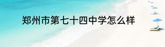 郑州市第七十四中学怎么样