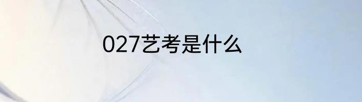 027艺考是什么