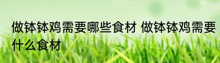 做钵钵鸡需要哪些食材 做钵钵鸡需要什么食材