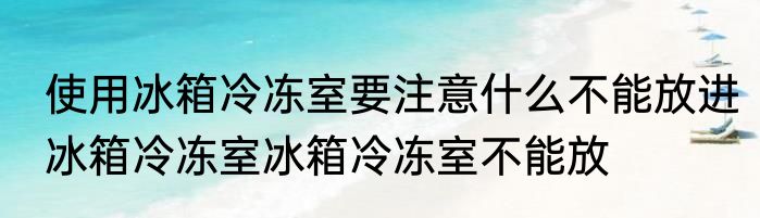 使用冰箱冷冻室要注意什么不能放进冰箱冷冻室冰箱冷冻室不能放