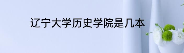 辽宁大学历史学院是几本