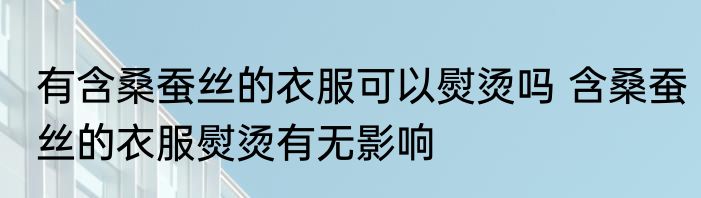 有含桑蚕丝的衣服可以熨烫吗 含桑蚕丝的衣服熨烫有无影响