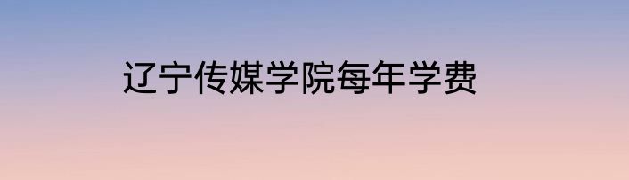 辽宁传媒学院每年学费