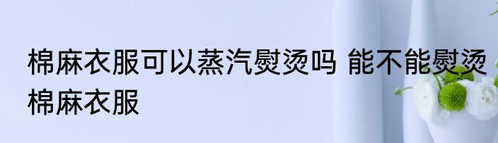 棉麻衣服可以蒸汽熨烫吗 能不能熨烫棉麻衣服