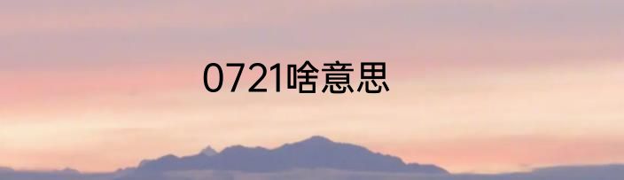 0721啥意思