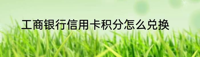 工商银行信用卡积分怎么兑换