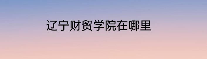 辽宁财贸学院在哪里