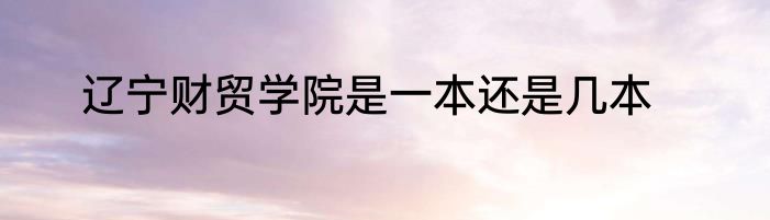 辽宁财贸学院是一本还是几本