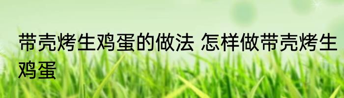 带壳烤生鸡蛋的做法 怎样做带壳烤生鸡蛋