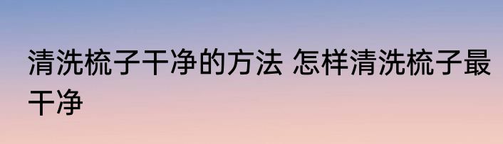 清洗梳子干净的方法 怎样清洗梳子最干净