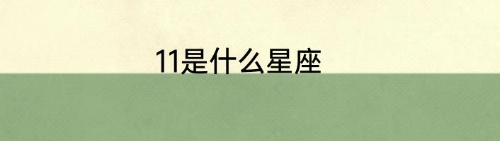 11是什么星座