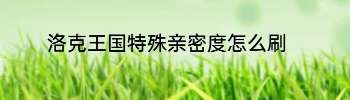 洛克王国特殊亲密度怎么刷