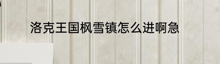 洛克王国枫雪镇怎么进啊急