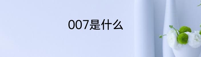 007是什么