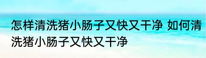 怎样清洗猪小肠子又快又干净 如何清洗猪小肠子又快又干净