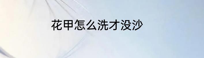 花甲怎么洗才没沙