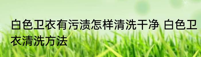 白色卫衣有污渍怎样清洗干净 白色卫衣清洗方法