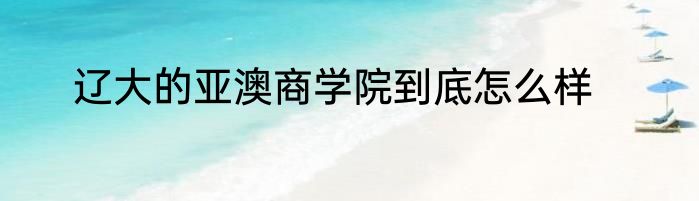 辽大的亚澳商学院到底怎么样