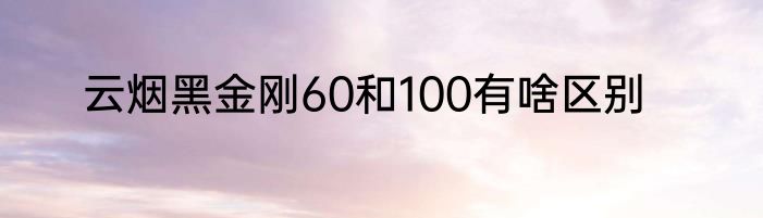 云烟黑金刚60和100有啥区别