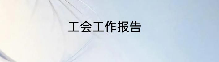 工会工作报告