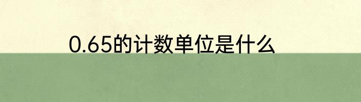 0.65的计数单位是什么