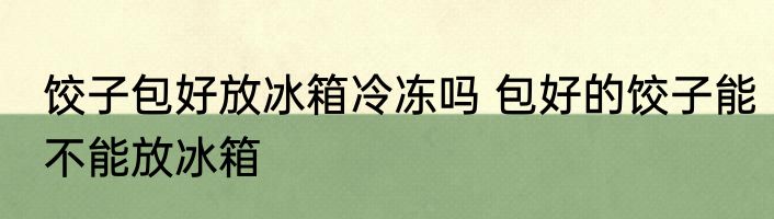 饺子包好放冰箱冷冻吗 包好的饺子能不能放冰箱