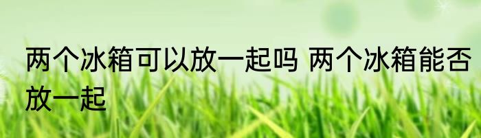 两个冰箱可以放一起吗 两个冰箱能否放一起