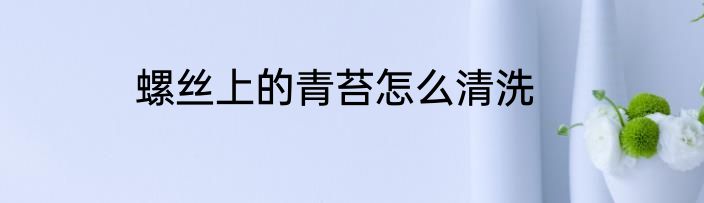 螺丝上的青苔怎么清洗