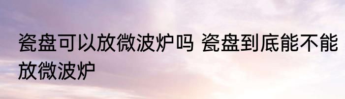 瓷盘可以放微波炉吗 瓷盘到底能不能放微波炉