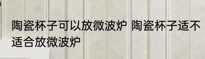 陶瓷杯子可以放微波炉 陶瓷杯子适不适合放微波炉