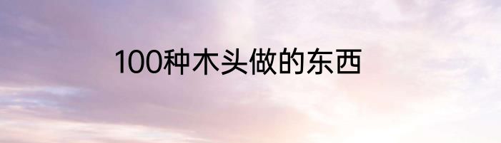 100种木头做的东西