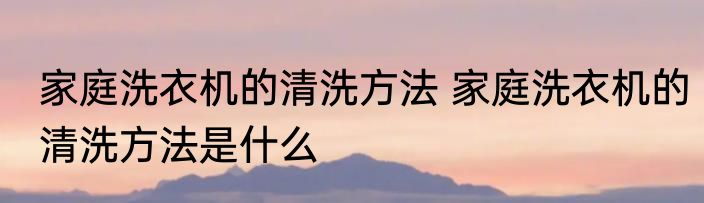 家庭洗衣机的清洗方法 家庭洗衣机的清洗方法是什么