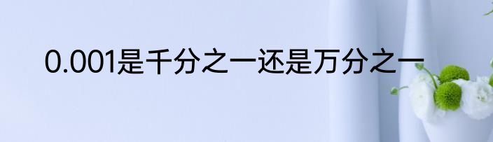 0.001是千分之一还是万分之一