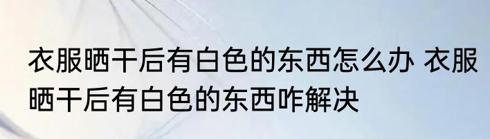 衣服晒干后有白色的东西怎么办 衣服晒干后有白色的东西咋解决